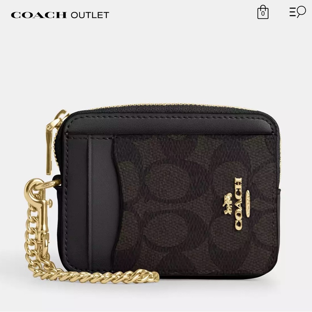 Coach Black and Gold Card Holder